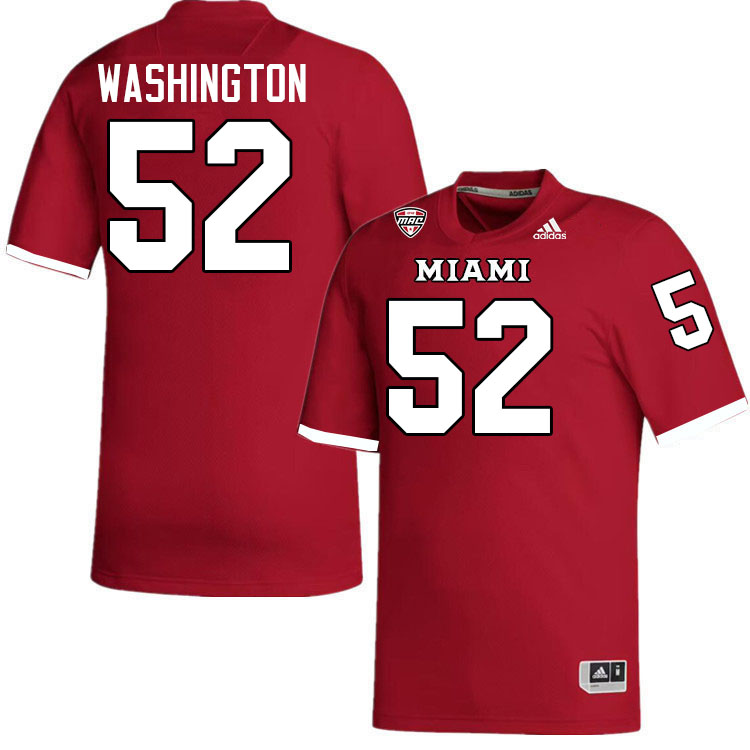 Miami University Redhawks #52 Nasir Washington College Football Jerseys Stitched-Red